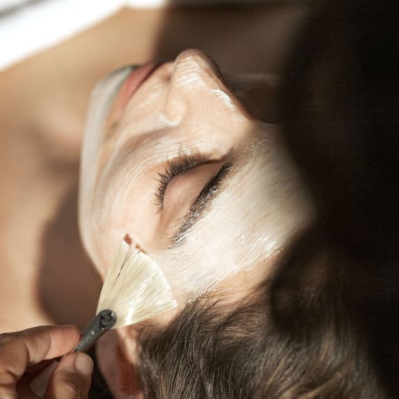 spa facial mask treatment with brush