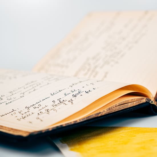 Image of Dr. Hauschka's laboratory notebooks.