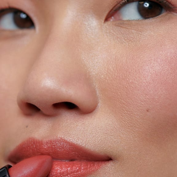 skin, closeup, rosy lips, lipstick, cheek