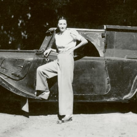 Elisabeth Sigmund, free spirit, with car