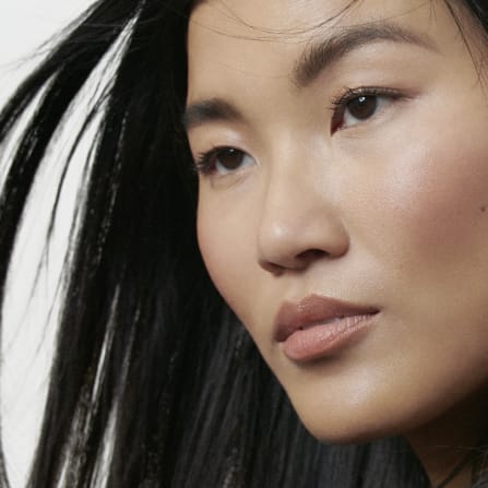 click to learn more about our get the glow make-up look, facial, woman, makeup, skin, close-up