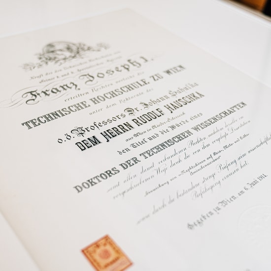Dr. Hauschka's doctorate diploma.