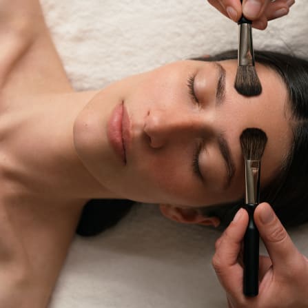 click to learn more about Dr. Hauschka facial treatments